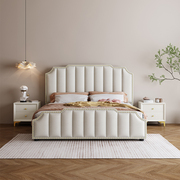 轻奢现代皮床简约双人床，1.8米主卧大床2米x2米2储物高箱软包婚床