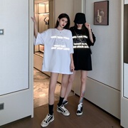 白色t恤女短袖ins洋气亮闪闪上衣，中长款性感时尚，心机潮欧洲站