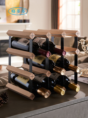 定制实木酒架摆件置物架高档欧式现代创意简约轻奢红酒架子多瓶红