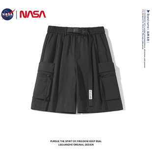NASA联名潮牌工装短裤男士夏季宽松休闲五分裤美式潮流运动短裤子