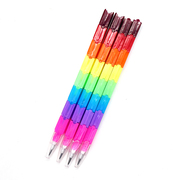拼装彩虹铅笔生插自韩铅笔动国e创意，儿童小学拼用组装文具
