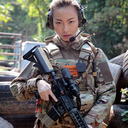 女款迷彩蛙服战术套装 军迷户外防刮野战作训服 特种兵作战CS套装