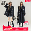 keiko高级感英伦双排扣西装外套，女长短款春季学院，风休闲西服风衣