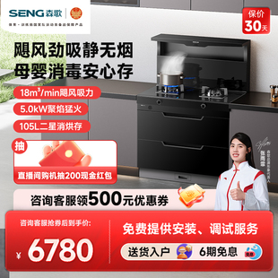 SENG 森歌 I3智能语音集成灶母婴消毒柜家用一体灶抽油烟机侧吸