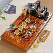 实木茶盘家用乌金石整套功夫，茶具四合一电磁炉，套装茶海茶台电热炉