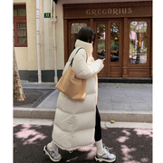 超长款羽绒服女冬季2023过膝加厚大被子白鹅绒(白鹅绒，)韩版面包服外套