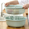 厨房双层塑料滴水篮洗菜盆洗水果篮，多用米器洗菜篮沥水篮滤水筛