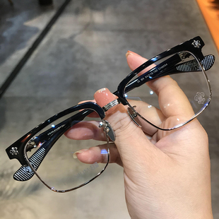 简丹剋萝心潮百搭眼镜框复古个性，钛架超轻时尚，大框眼镜架可配近视