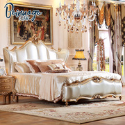 欧式床双人床主卧真皮奢华大床，法式宫廷1.8米公主床简欧婚床家具
