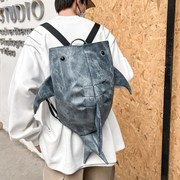 小众设计感背包男士个性时尚鲨鱼包大容量双肩包初高中大学生书包