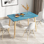 北欧餐桌家用小户型客厅，现代简约轻奢桌子，长方形实木腿桌椅组合