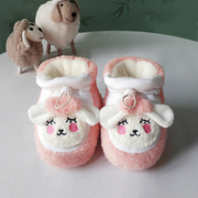 婴儿棉鞋0-1岁男女宝宝学步鞋冬季软底加绒加厚新生儿步前鞋不掉8