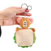 正版猫和老鼠书包挂件三明治杰瑞鼠钥匙扣情侣毛绒玩具背包小挂饰