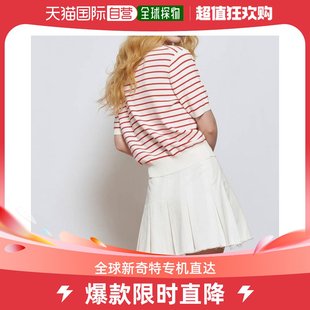 韩国直邮General Idea 半身裙 WOMAN 牛仔 捏褶 迷你裙子 白色/