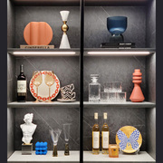 简约现代酒柜酒具玻璃，摆件套软装样板间家居，组合装饰品陶瓷摆设品