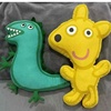 双面乔治的恐龙先生毛绒玩具抱枕节日礼物佩奇泰迪熊玩偶公仔