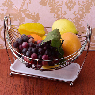 创意不锈钢水果篮客厅水果盘沥水篮摇篮糖果盘子现代时尚简约果盆