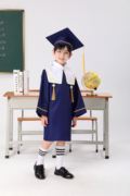 小童博士服幼儿园学士服拍照衣服毕业袍博士帽中小学生毕业照服装