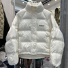 冬季韩版立领羽绒服女短款时尚白鸭绒(白鸭绒)宽松大码加厚面包服外套