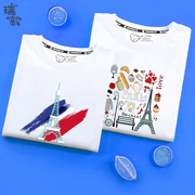 法国巴黎旅行个性埃菲尔铁塔创意短袖T恤衫男女儿童学生无袖T恤