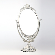 欧式金属镜子台式大号双面化妆镜复古公主镜高清桌面梳妆镜美容镜