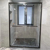 灰简约不锈钢淋浴房带缓冲卫生间玻璃隔断一字形极简双移门定制