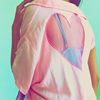 LAZYOAF洋气韩版后背镂空性感粉色短袖中长款短袖粉色衬衫女