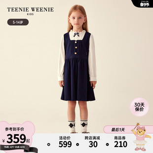 teenieweeniekids小熊童装女童，23年款秋季英伦，风假两件连衣裙