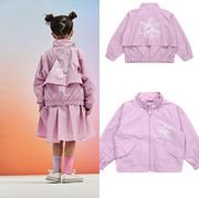 韩国23春款女童韩版春秋款立领轻便款长袖粉红色风衣外套2-12岁