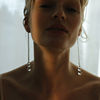 原创耳环德国小众设计师Saskia Diez透明7A白水晶925银长耳钉耳饰