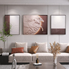 现代简约客厅装饰画轻奢高级感浮雕，肌理原创设计沙发背景墙三联画