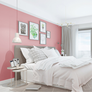 高级粉色系壁纸卧室公主粉北欧风格，客厅家用墙纸纯色温馨浪漫婚房