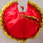 中国风长裙开场舞西班牙大摆裙民族现代舞台舞蹈伴舞演出服装