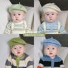 ins韩版婴儿贝雷帽子春秋针织，毛线帽婴幼儿宝宝可爱画家帽潮