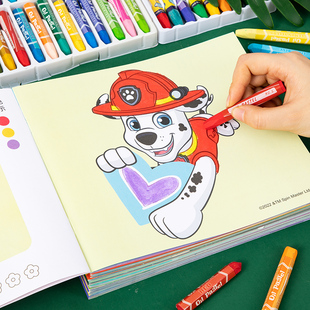 汪汪队涂色书儿童画画本0-3-6岁5幼儿园专注力训练涂鸦填色绘图册