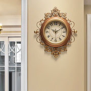 美式复古创意静音时钟挂墙客厅家用时尚钟表挂钟欧式轻奢大气挂表