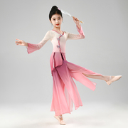 古典儿童舞蹈练功服少儿表演服中国风，演出服红色女孩身韵纱衣飘逸