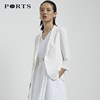 ports宝姿女装2023白色经典，修身女士短款西装外套ll8j055nwb011