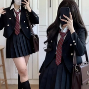 春秋季校服jk制服套装纯色小西装外套日系英伦学院风短款班服