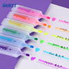 宝克mp4910荧光笔糖果色，大容量标记笔学生用划重点，醒目笔6色套装