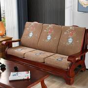 欧式实木沙发垫带靠背加厚海绵垫红木沙发坐垫联邦椅垫木质沙发垫