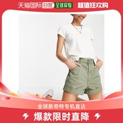 香港直邮潮奢 ASOS 女士mom 设计长筒宽松型水洗卡其色短裤