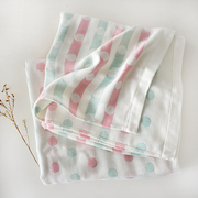 婴儿盖毯竹纤维纱布巾襁褓新生儿浴巾春夏季方形柔软包巾空调房