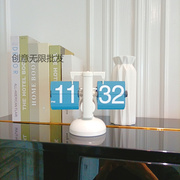 家用复古翻页钟简约桌面自动翻页时钟日本个性机械台钟欧式座钟