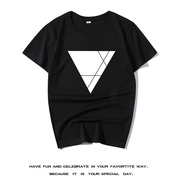嘻哈简约三角形运动帅哥几何图形男友理科生上衣T恤短袖潮牌衣服t