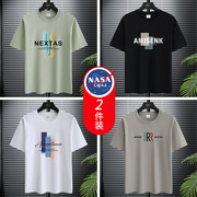 NASA短袖T恤男夏季纯棉半袖潮牌青年宽松大码休闲上衣服男体恤衫