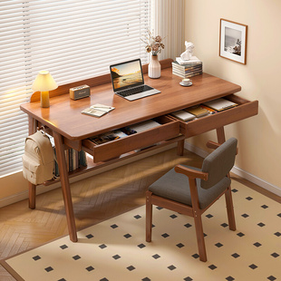 书桌家用学生学习写字桌子，现代简约工作台，卧室实木腿办公桌电脑桌