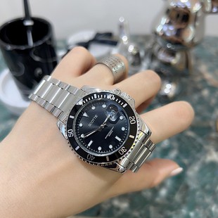 大表盘个性女表胶带表带潮流气质手表时尚不锈钢石英钢带国产腕表