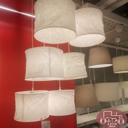 宜家菲亚米尔吊灯罩白色33厘米简约风格皱纸客厅卧室吊灯国内