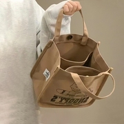 帆布袋便当包上班族饭盒袋子手提包带饭的手拎包斜挎定制水桶包
